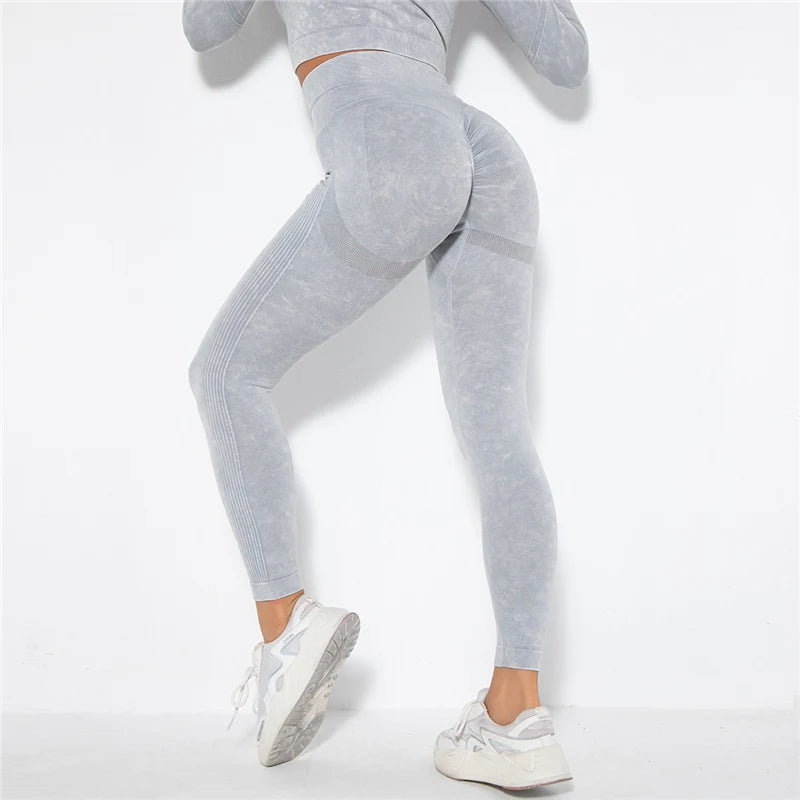 Hamidou Cropped Top Gym Set Seamless Women Yoga Workout Set Fintess Clothing Push Up Leggings Sport Wear Women Suits Tracksuit