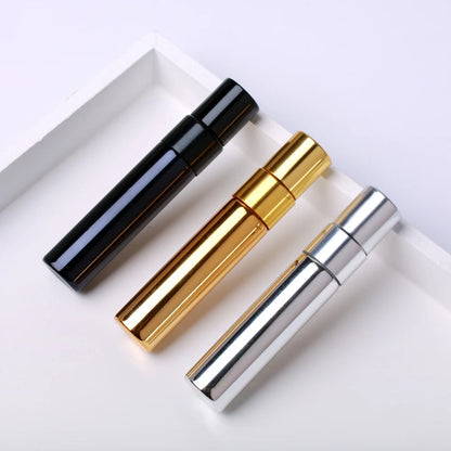 100 PCS/Lot 5ml Mini Perfume Bottle Aluminium Spray Atomizer Bottles Sample Empty Gold Silver Black Glass Vials.
