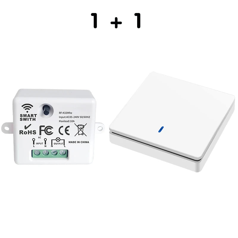 Wireless Smart Switch Licht 433 Mhz RF 86 Wand Panel Schalter mit Fernbedienung Mini Relais Empfänger 220 V Hause led Licht Lampe Fan