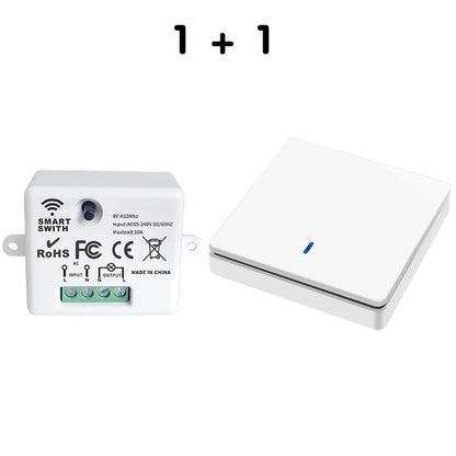 Wireless Smart Switch Licht 433 Mhz RF 86 Wand Panel Schalter mit Fernbedienung Mini Relais Empfänger 220 V Hause led Licht Lampe Fan