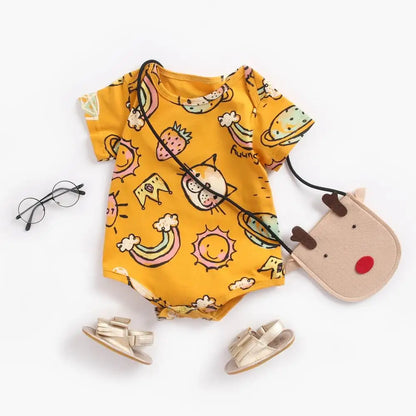 Sanlutoz Baby Jungen Mädchen Bodys Sommer Baumwolle Kleinkind Kleidung Cartoon Unisex Kurzarm.