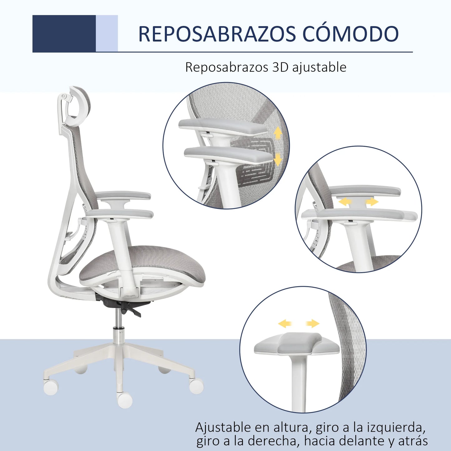 Vinsetto verstellbare verstellbare drehbare Bürostuhl armlehne 67x65x128cm