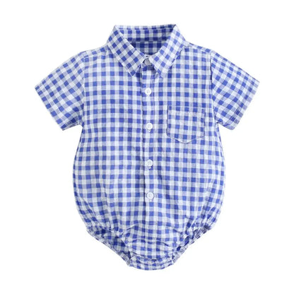 Sanlutoz Baumwolle Baby Jungen Bodys Mode Neugeborenen Kleidung für Baby Jungen Kurzarm Sommer Baby Kleidung Plaid