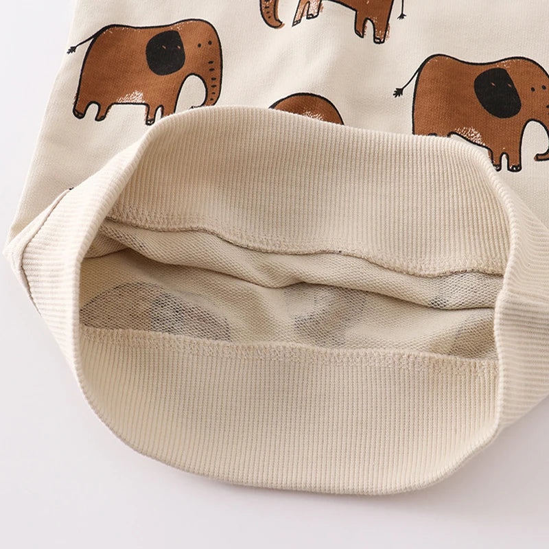 Little maven Spring Suit for Boys Clothing Sets Animal Elephant Boys Boutique Outfits 4Years Kids Clothes Cotton Sweatshirt Pant.
