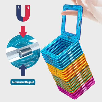 30-168PCS Medium Size Magnetic Building Blocks Magnet Designer Construction Set Montessori Educational Toys For Kids Gifts.