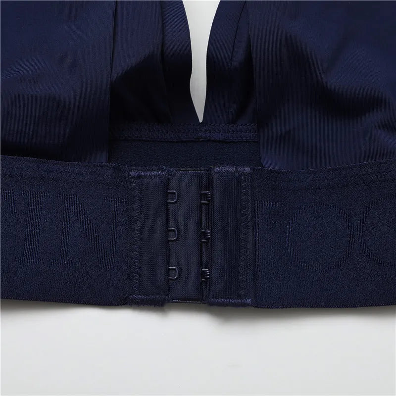 FINETOO Plus Size Women Cropped Top Female Bra S-XL V-Neck Girls Lingerie Active Bras Sexy Woman's Underwear Push Up Tube Tops.