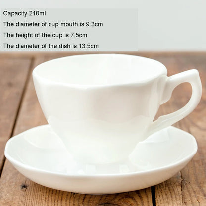 Pure White Bone China Coffee Cup Ceramic Simple Nordic Latte Cups Creative Fancy Afternoon Tea Cafe Coffee Cup and Saucer Spoon