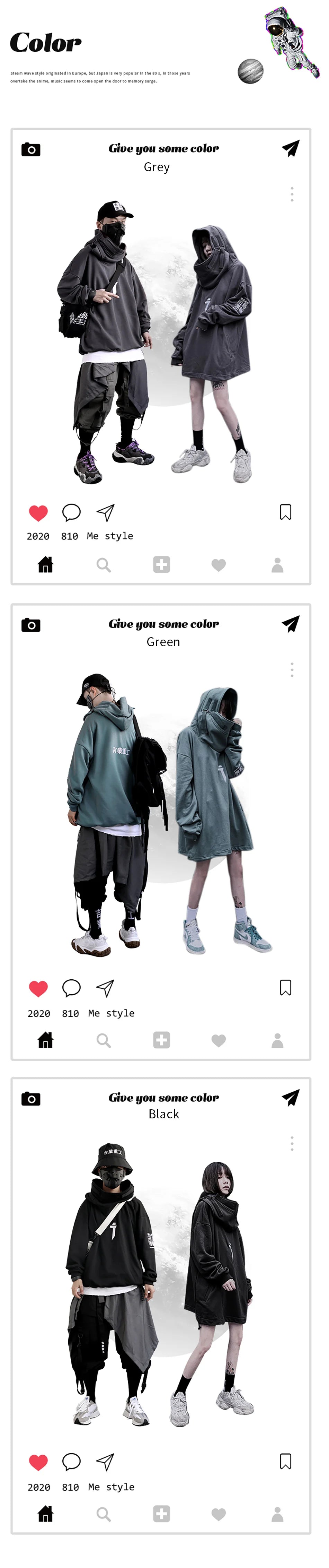 women/Men's clothes Harajuku Sweatshirt hoodie sweater loose hip hop Plush hooded Pullover Jacket autumn winter Japanese tops.