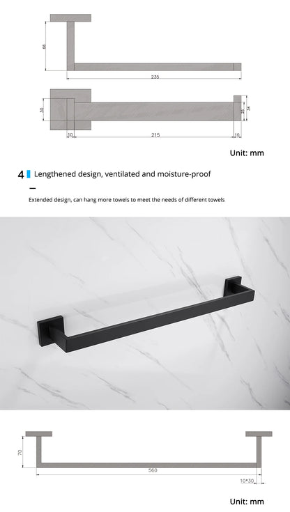 Mattschwarz Badezimmer Hardware Set Kit Zubehör Wandregal Handtuchhalter Rack Schiene Robe Aufhänger Toilettenbürste Rollenpapierhalter Schüssel