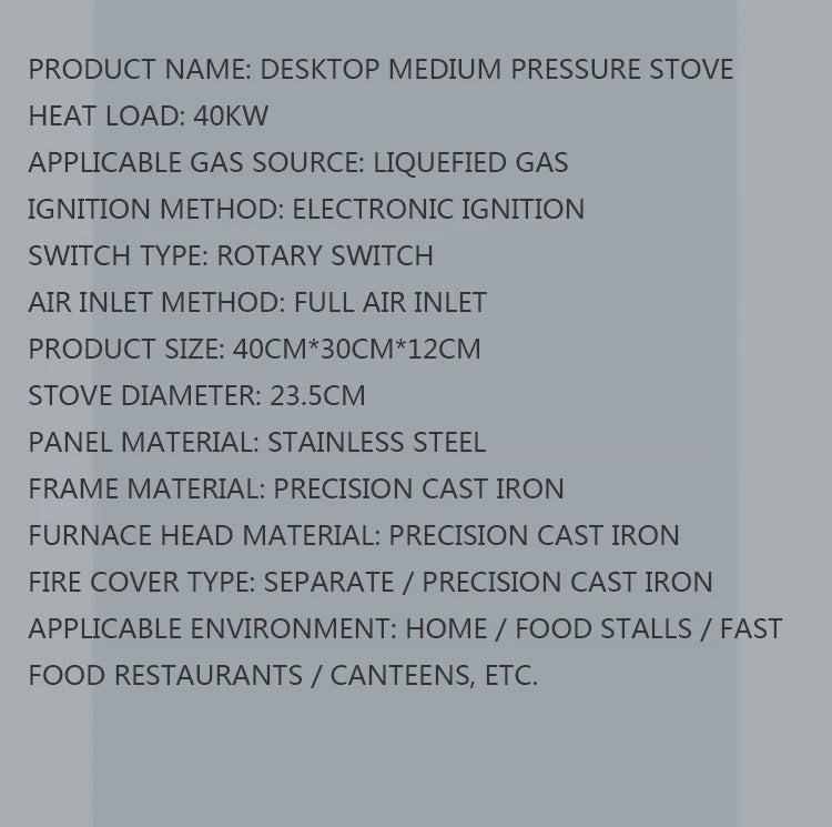 Shaped Single Stove Household Liquefied Petroleum Gas Stove Pulse Electronic Ignition Stove Thickened Stainless Steel Gas Stove.