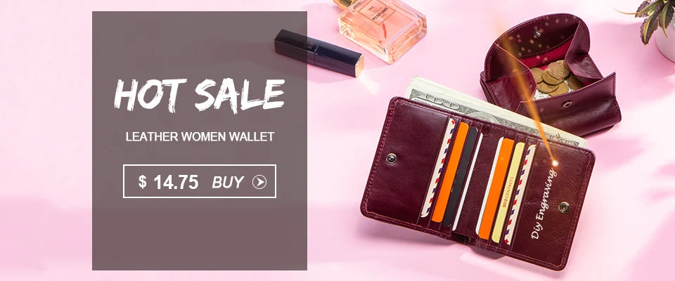 CONTACT'S Genuine Leather Short Wallets for Women Luxury Designer Coin Purse Female Money Clip Card Holder Customize Men Wallets.