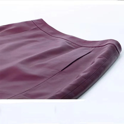 Sheepskin Leather Skirt Women 2024 Fashion New High Waist Skirt Spring Autumn Slim Mini Skirt Genuine Leather Shorts Boots Y2k.