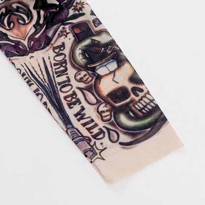 Baby-Bodys, Tattoos-Druck, Rock, 6–24 Monate, Baumwolle, langärmeliger Baby-Body.