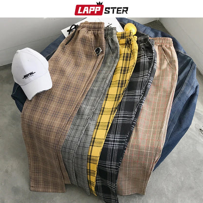 LAPPSTER Frauen Streetwear Plaid Hosen 2020 Harajuku Hohe Taille Jogger Koreanische Stil Jogginghose Damen Herbst Hosen Plus Größe