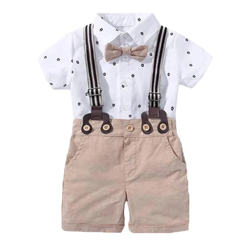 Hot Baby Boy Clothing Suit Newborn Handsome Romper Bow Set Birthday Festival Gift Jumpsuit Hat Toddler Boys Wedding Outfit Dress.