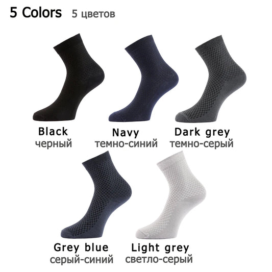 10 Pairs High Quality Bamboo Fiber Men's Socks Business Breathable Deodorant Compression Socks Men Long Big Size EUR 38-46.