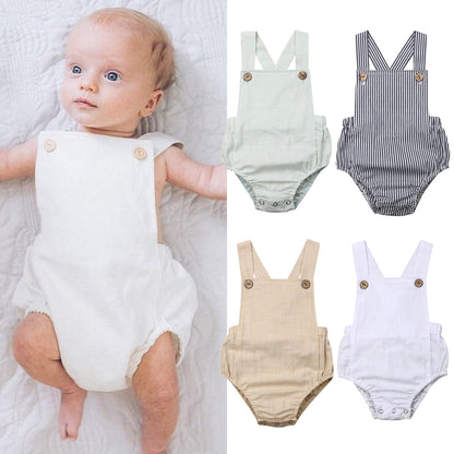 11 farbe Neugeborene Jungen Mädchen Body Sommer Taste Overall Striped Beiläufige Sleeveless Backless Solide Outfits Kleidung