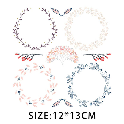 Cartoon Pflanze Blumen Aufkleber Wärmeübertragung PVC Patch Hitzeempfindliche Patches Bügelaufkleber auf Kleidung DIY Applikationen.