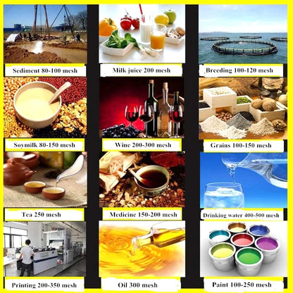 2-500M Round 304 Stainless Steel Lab Sieve Aperture Standard Sifters Shakers Kitchen Flour Powder Filter Screen Soil Strainer.