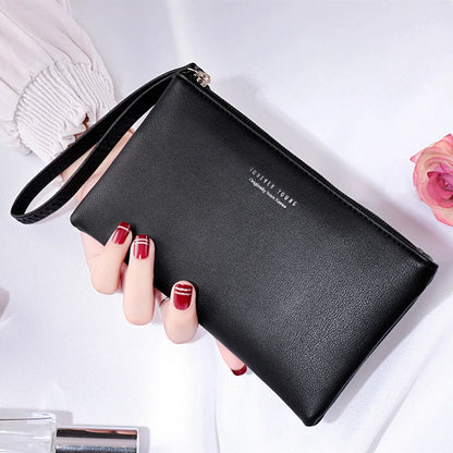 New mobile phone bag female long zipper coin purse female Korean version of pure color wild card bag mobile phone bag wallet.