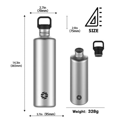 FEIJIAN Stainless Steel Water Bottle Portable Cycling Sports Bottle Leakproof BPA Free Large Capacity With Bottle Bag.