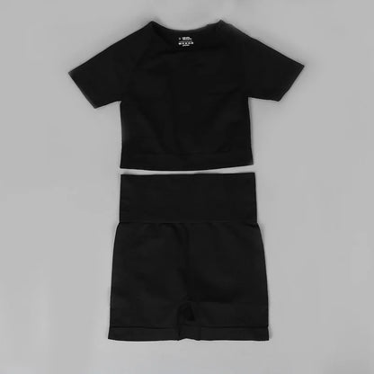 Women Vital Seamless Yoga Fitness Clothing Set High Waist Gym Leggings Crop Tops Sports Tracksuit Plush Up Sports Outfits