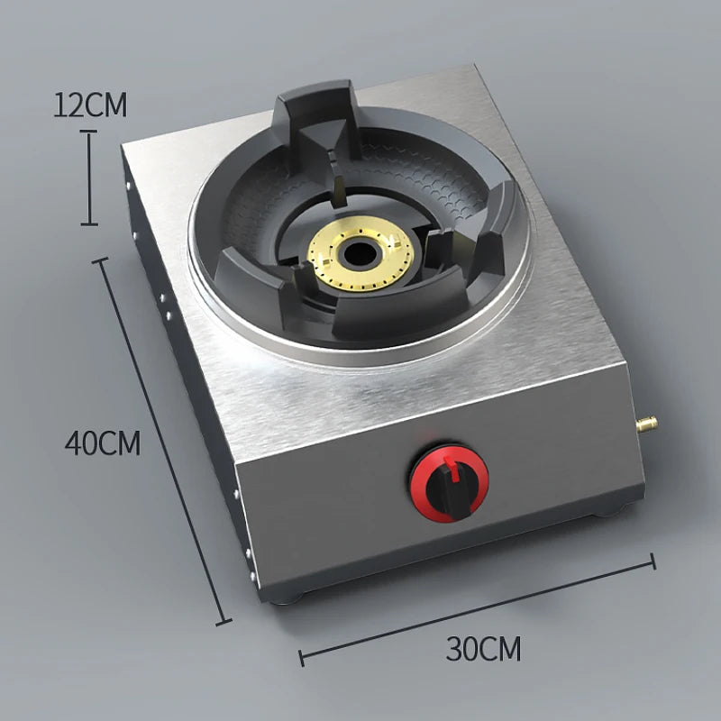 Shaped Single Stove Household Liquefied Petroleum Gas Stove Pulse Electronic Ignition Stove Thickened Stainless Steel Gas Stove.