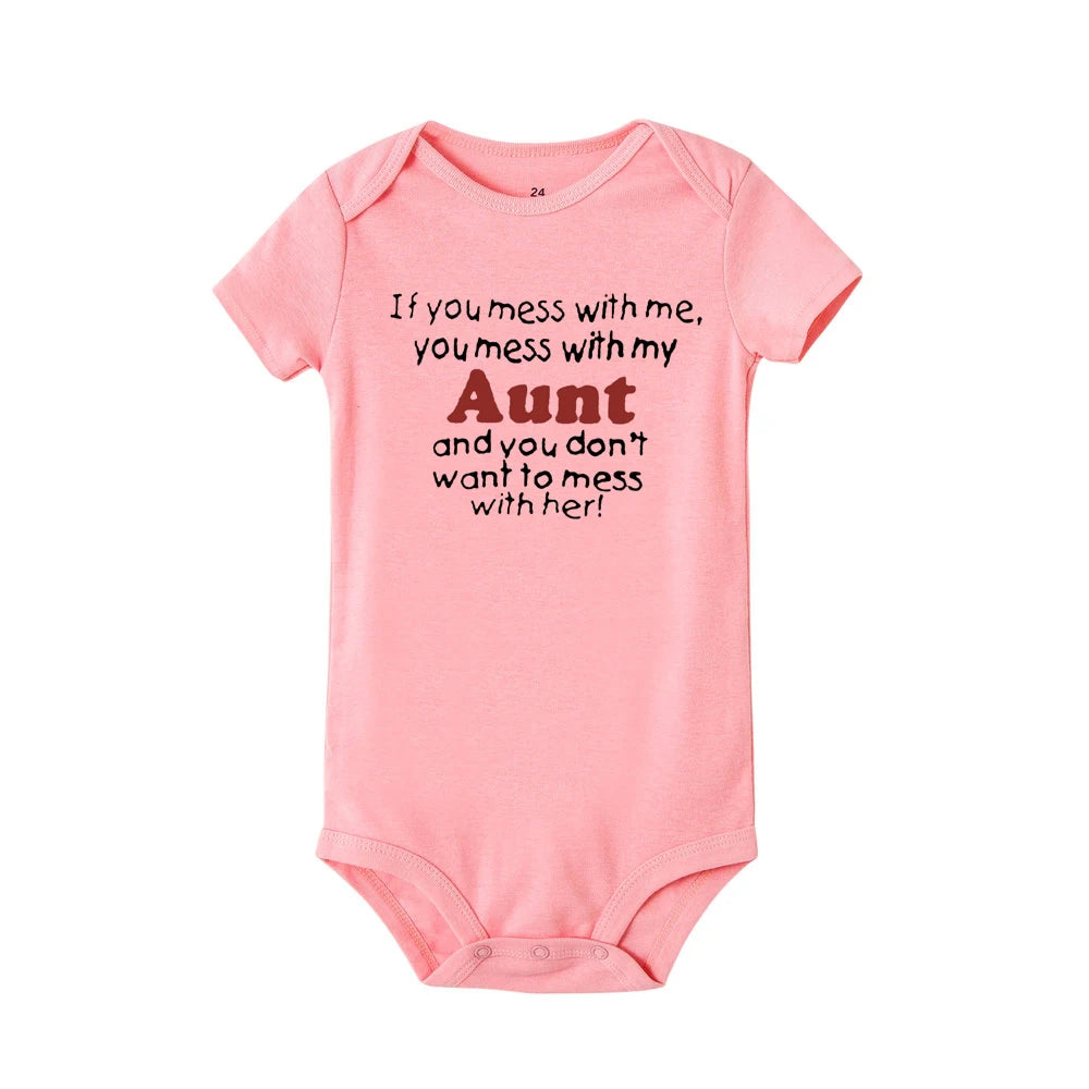 Überraschung Neue Tante Verrückte Tante Baby Säugling Ein Stück Baby Ankündigung Hemd Lustige Tante Baby Boy Sommer Kurzarm Bodys.