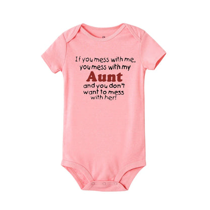 Überraschung Neue Tante Verrückte Tante Baby Säugling Ein Stück Baby Ankündigung Hemd Lustige Tante Baby Boy Sommer Kurzarm Bodys.