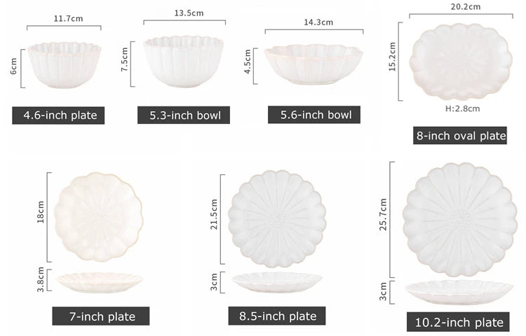 1pc Japanese Dinnerware Ceramic White Blue Dinner Plate Serving Dishes Rice Ramekin Sauce Bowl Microwave Safe.