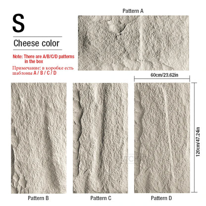 4 pcs 120x60cm high simulation stone 3D wall stickers stone pattern wallpaper wall covering living room 3D wall panel mold tile