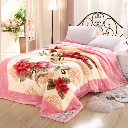 VESCOVO Queen Size Flannel Fleece Throw Blanket Soft Cashmere Blanket King Size Warm Quilt Bedspread 220*240.