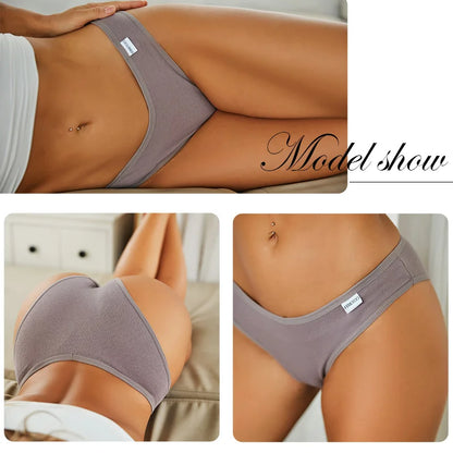 FINETOO 3PCS/Set Women's Underwear Cotton Panty Sexy Panties Female Underpants Solid Color Panty Intimates Women Lingerie M-2XL