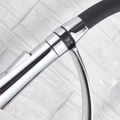 Kitchen Faucet Swivel Pull Down Black Hose Kitchen Sink Faucet Sink Tap Mounted Deck Bathroom Hot And Cold Water Mixer Crane