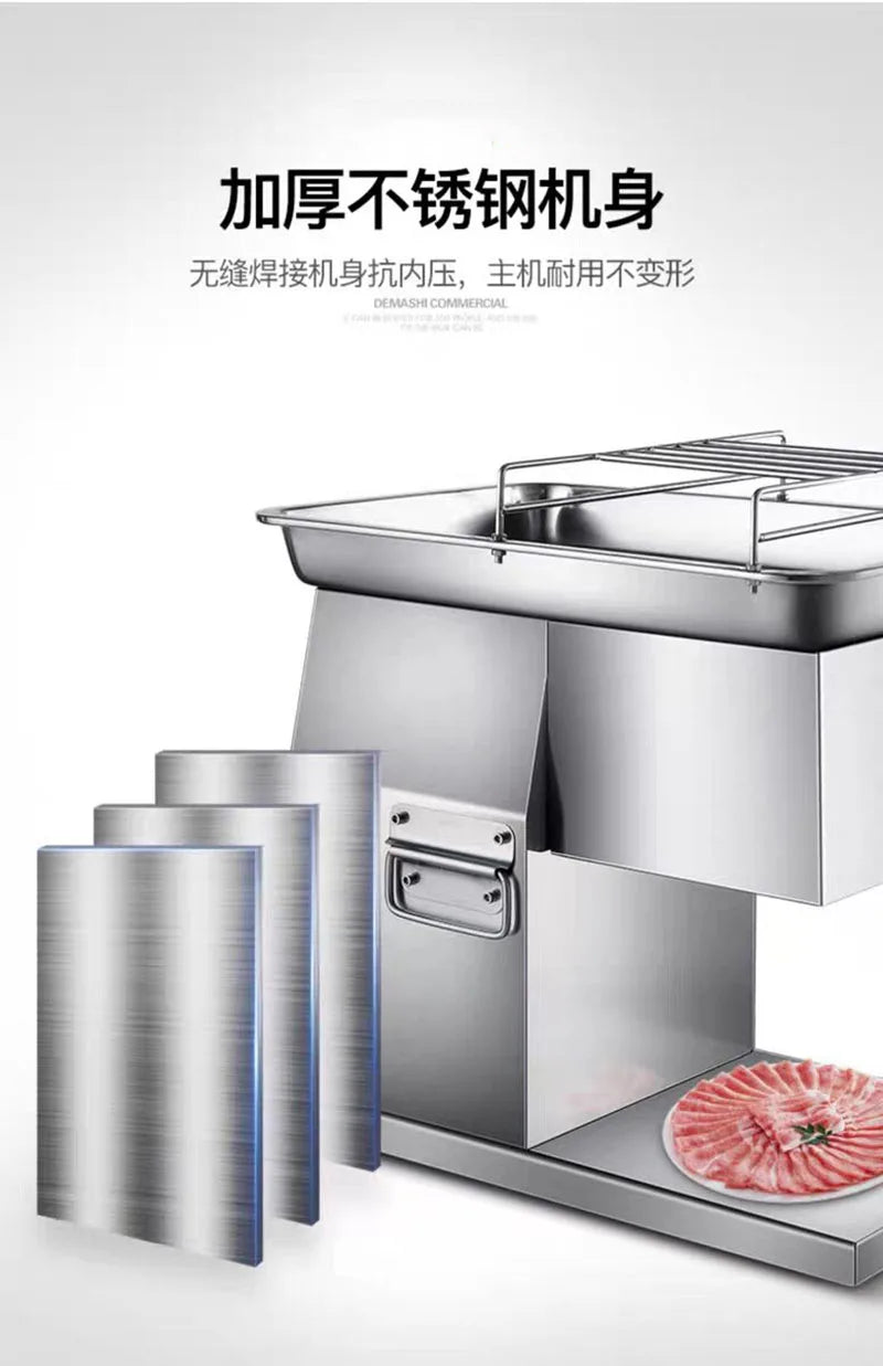 Meat Slicer Stripping Cutter Machine,Fresh Meat Cube Dicer Cutting Machine 110/220V 400kg/h.