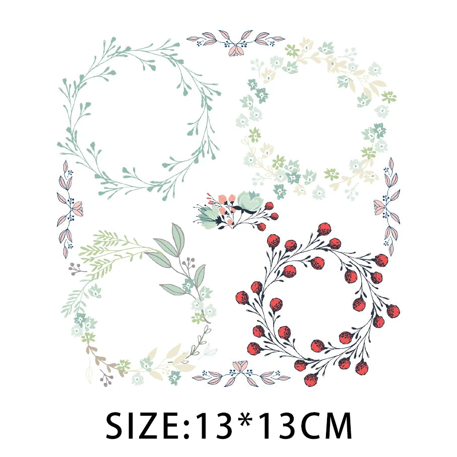 Cartoon Pflanze Blumen Aufkleber Wärmeübertragung PVC Patch Hitzeempfindliche Patches Bügelaufkleber auf Kleidung DIY Applikationen