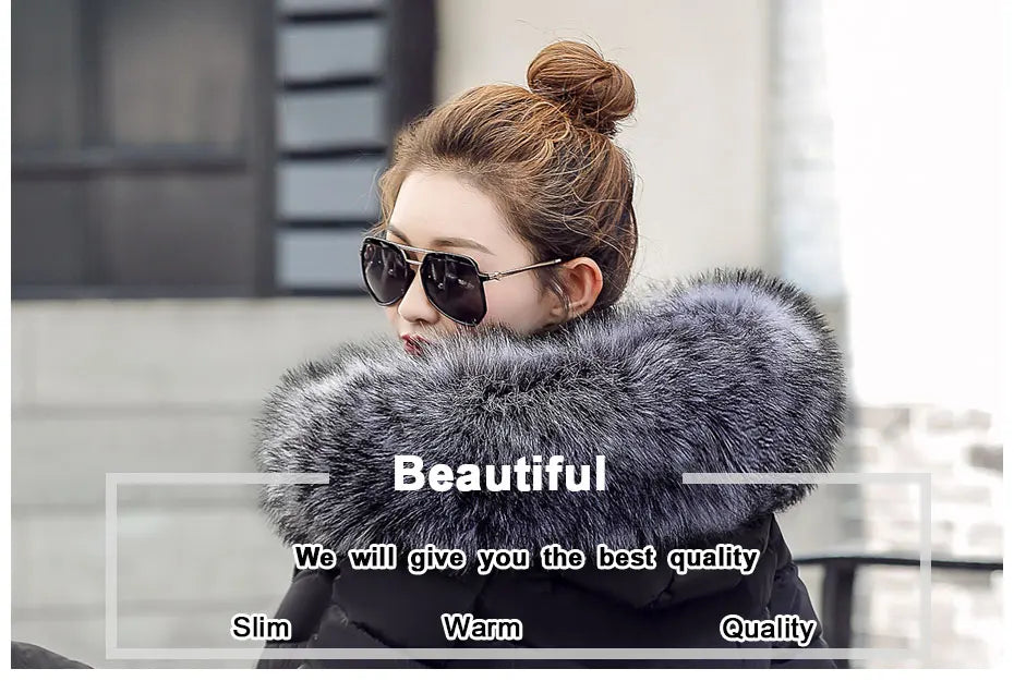 2023 neue Ankunft Mode Schlanke Frauen Winter Jacke Baumwolle Gepolstert Warm Verdicken Damen Mantel Lange Mäntel Parka Damen Jacken.