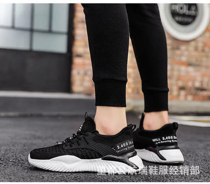 Lace-up Fashion Sneakers Men's Sports Shoes Comfortable Breathable Men Running Shoes Hot Sale Autumn Non-slip Training Shoes.