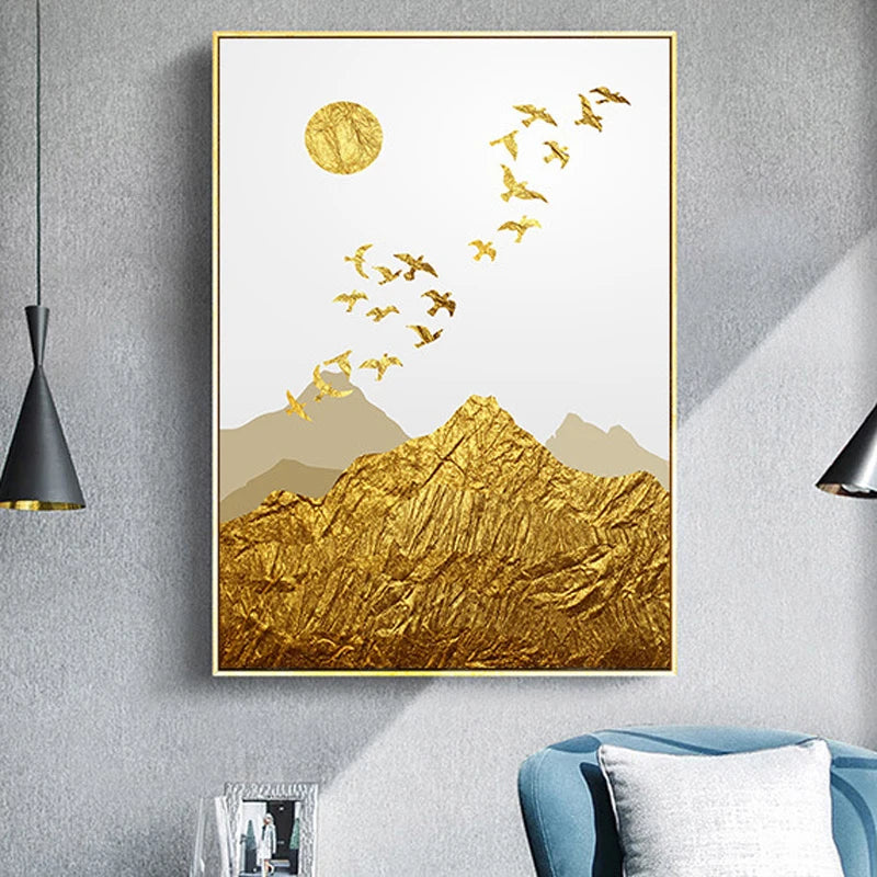 Customizable Abstract Landscape Mural Living Room Decoration Nordic Canvas Wall Art Pictures for Bedroom Modular Home Decor