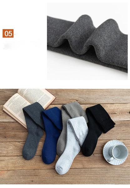 6PCS=3Pairs Men's Winter Compression Stocking Warm Hot Knee High Long Leg Terry Socks Warm Thicken Cover Calf Socks Size 38-44.