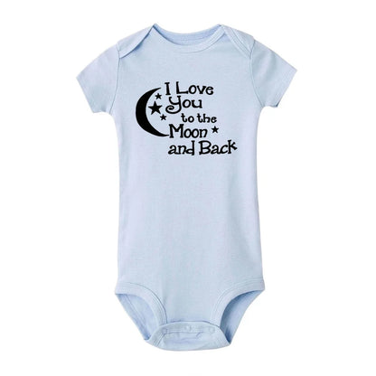 ICH LIEBE DICH ZUM MOND UND ZURÜCK & My Auntie Liebt Mich Gedruckt Jungen Mädchen Infant Playsuits Ein Stück schöne Baby Kid Romper Body