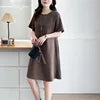 New Summer Style XL-4XL Plus Size Women's Dress Versatile and Fashionable with Elastic Waist Slimming and Loose Fit