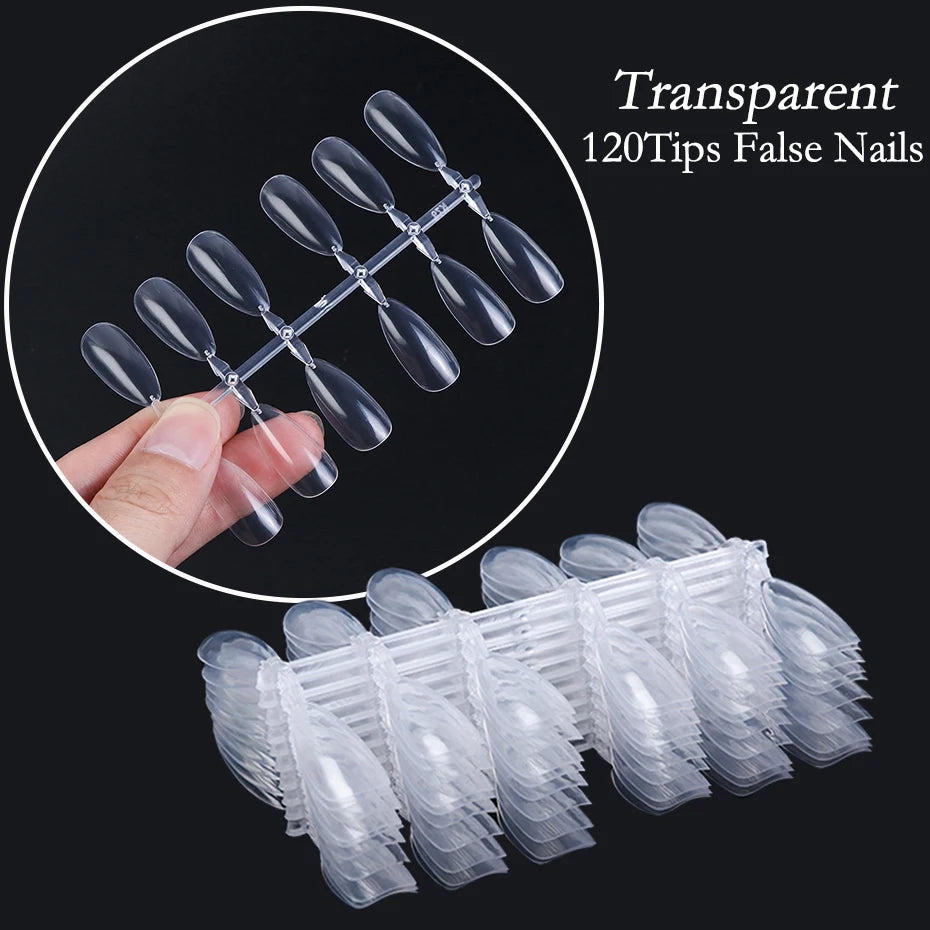120pcs Fake Nail Tips For Display Palette Oval Almond Acrylic Nails Forms Color Chart Manicure Practice Nail Equipment.