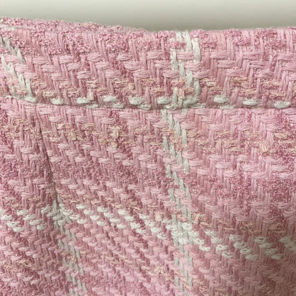 HIGH STREET Newest Fashion 2025 Designer Pink Skirts Women's Sweet Wool Blends Colors Woven Plaid Tweed Skirt.