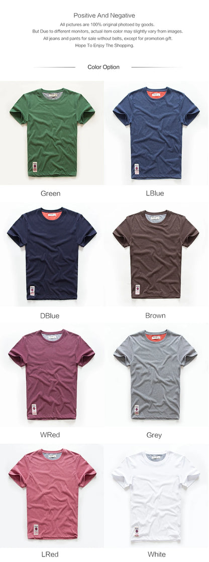 New Summer Men's t-shirt Cotton Solid T shirt Men Causal O-neck Basic tshirt Male High Quality Classical tops.
