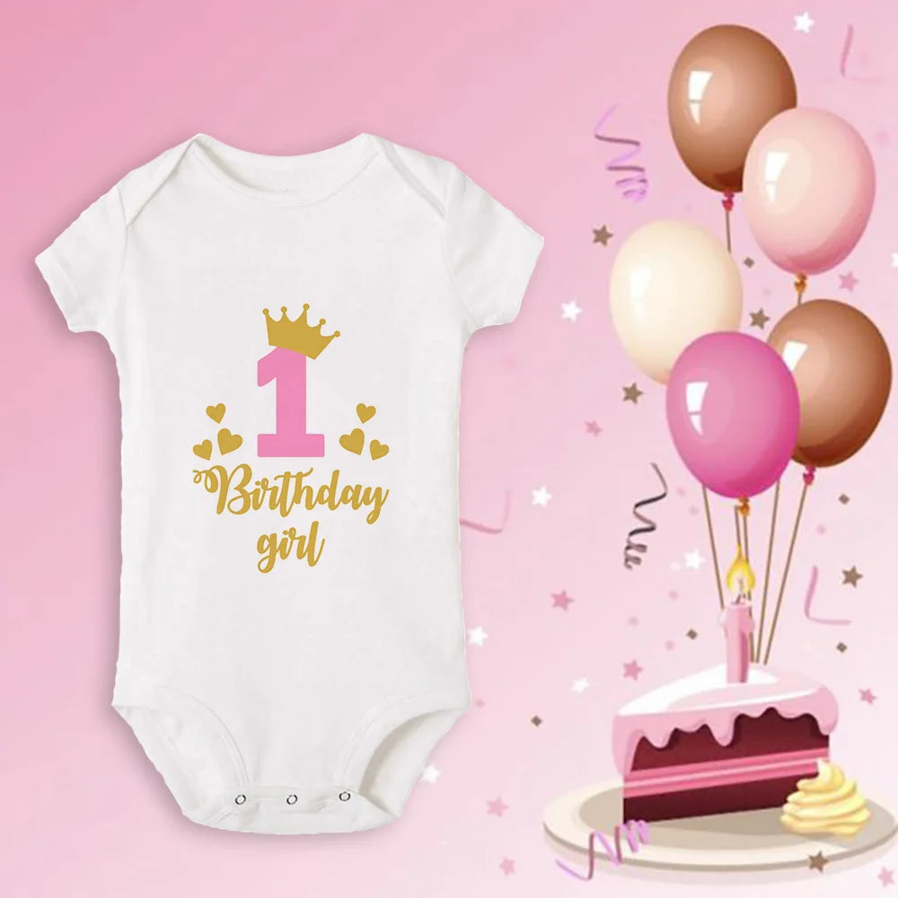 Neugeborenen Baby Ein Jahr Alt Geburtstag Bodys Jungen Mädchen Geboren Krabbeln Nette Drucken Overalls Kleinkind Infant Kleidung Geburtstag Geschenke