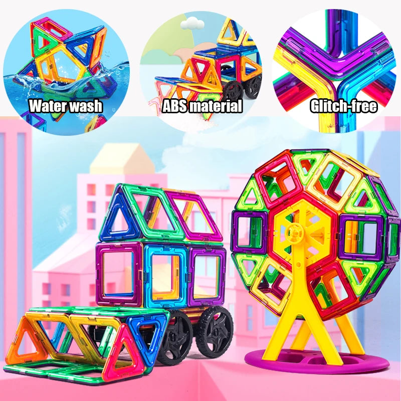 Magnets Toys for Kids Big Size Plus Magnetic Blocks for Children Designer Constructor Set Toys for Boys Building Blocks.
