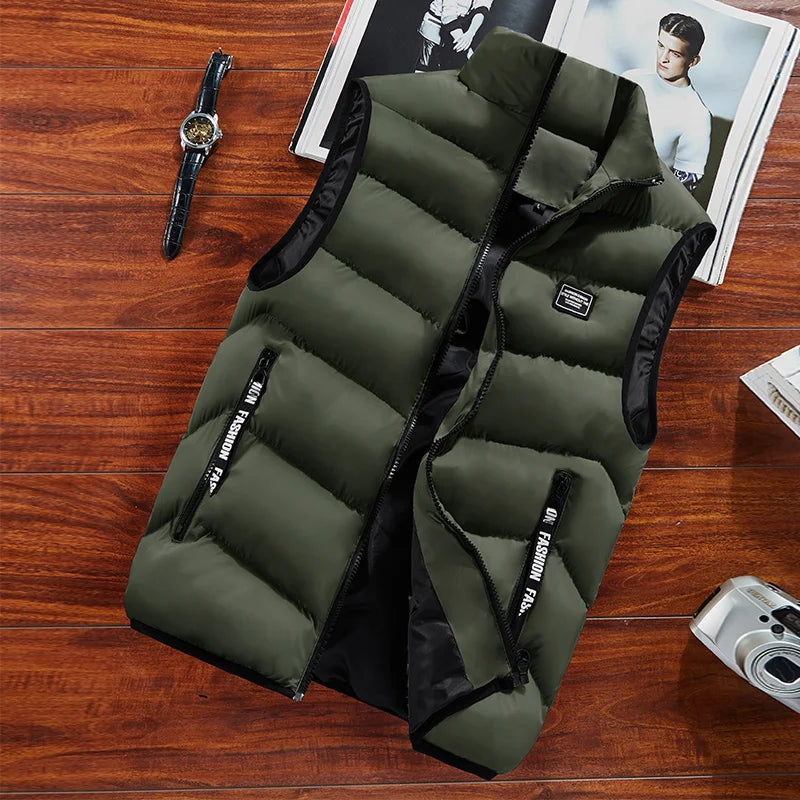 Spring Fashion Mens Jacket Sleeveless Vest Thermal Soft Vests Casual Coats Male Cotton Mens Vest Men Thicken Waistcoat 8Xl.