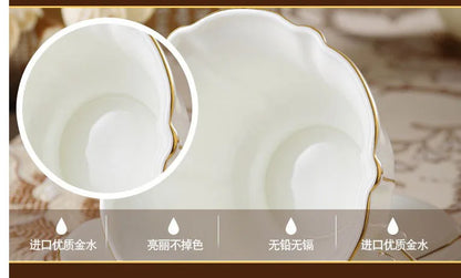 Bone China Coffee Set Europe Porcelain Tea Set Simple Ceramic Pot Creamer Sugar Bowl Teatime Teapot Coffee Cup Mug Coffeeware.