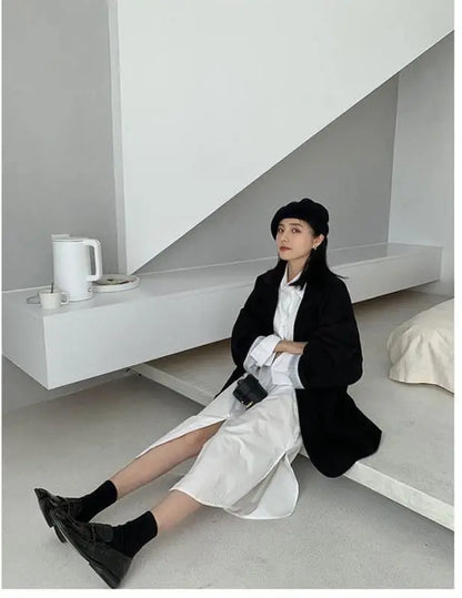 Neue 2025, Vintage Lose Frauen Solide Blazer Herbst Chic Zweireiher Weibliche Lange Hülse Anzug Jacken Stilvolle Damen Blazer